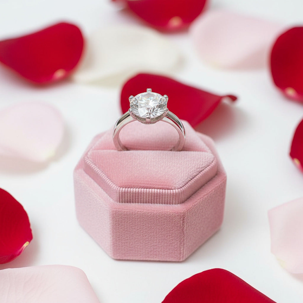 3.0CT Crown Design Round Cut Diamond Engagement Ring-Black Diamonds New York