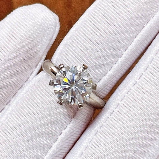 3.0CT Crown Design Round Cut Moissanite Engagement Ring - Black Diamonds New York