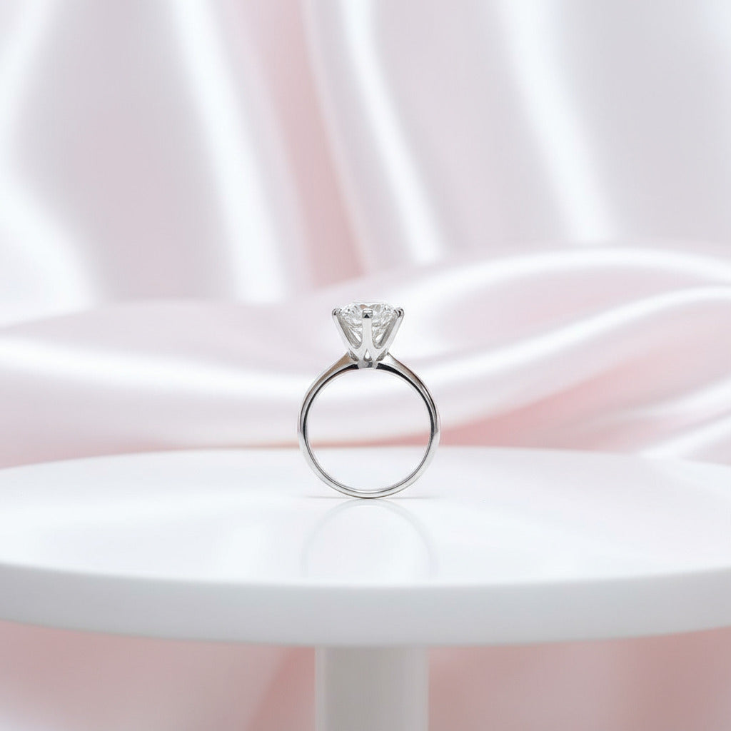 3.0CT Crown Design Round Cut Diamond Engagement Ring-Black Diamonds New York