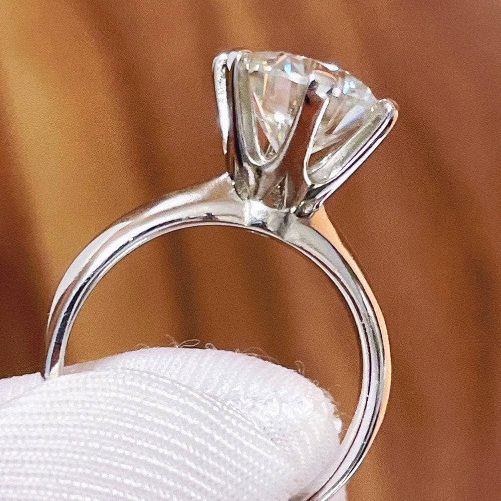 3.0CT Crown Design Round Cut Diamond Engagement Ring-Black Diamonds New York