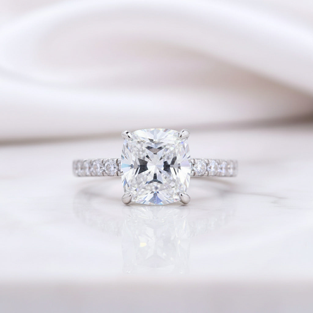 3.0ct Cushion Cut Simulated Diamond Wedding Ring Set-Black Diamonds New York