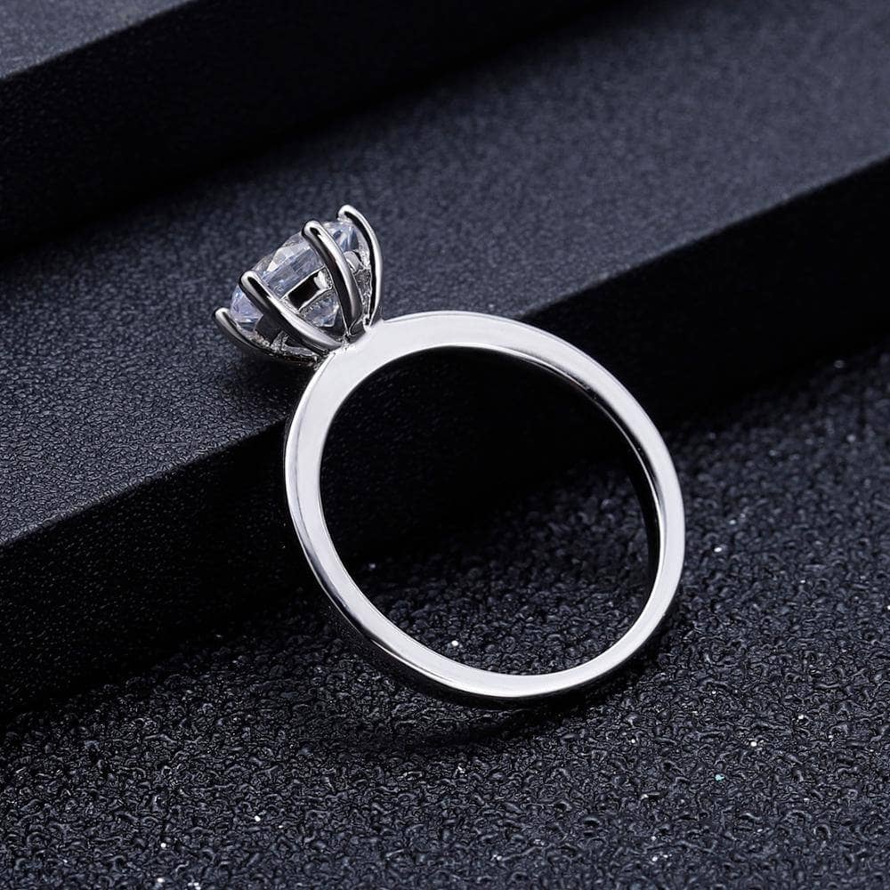 3.0ct EF Color Moissanite Elegant Solitaire Engagement Ring-Black Diamonds New York