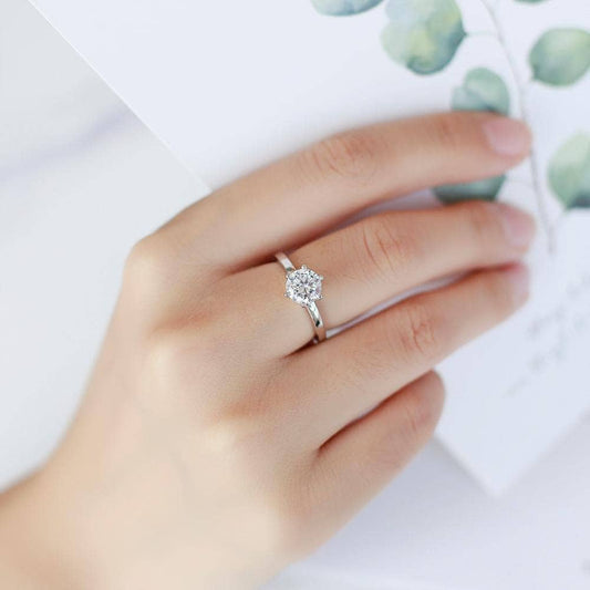 3.0ct EF Color Moissanite Elegant Solitaire Engagement Ring - Black Diamonds New York