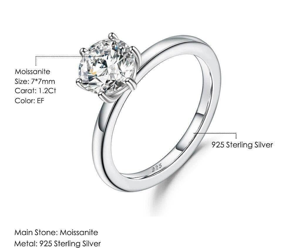 3.0ct EF Color Moissanite Elegant Solitaire Engagement Ring-Black Diamonds New York