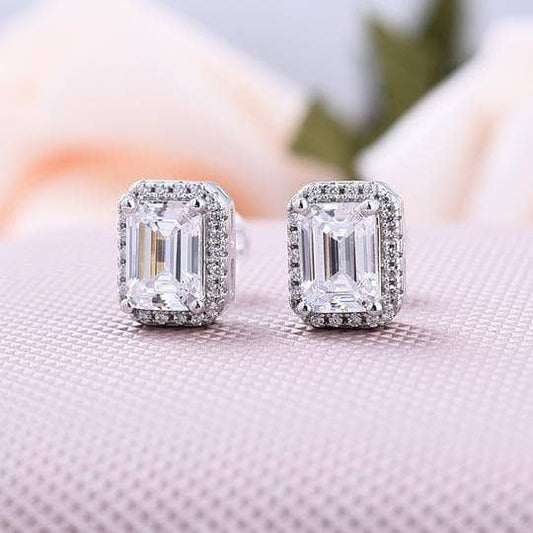 3.0ct Halo Sparkle Women's Stud Earrings-Black Diamonds New York