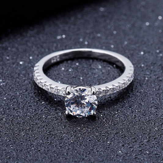3.0ct Moissanite Diamond 925 Sterling Silver Wedding Ring - Black Diamonds New York