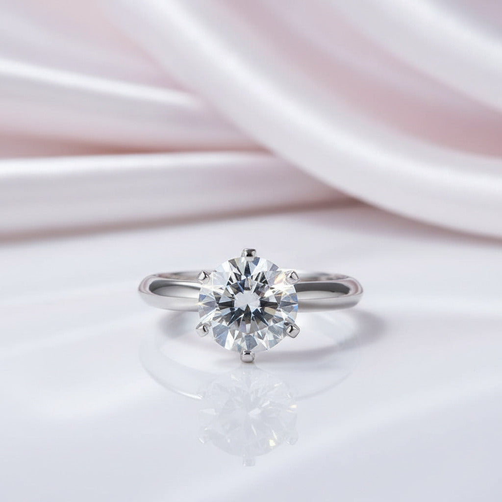 3.0ct Round Diamond Option Solitaire Engagement Ring-Black Diamonds New York