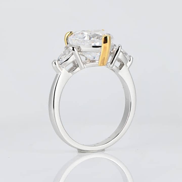 3.0ct Stone Heart Cut Three Stone Engagement Ring