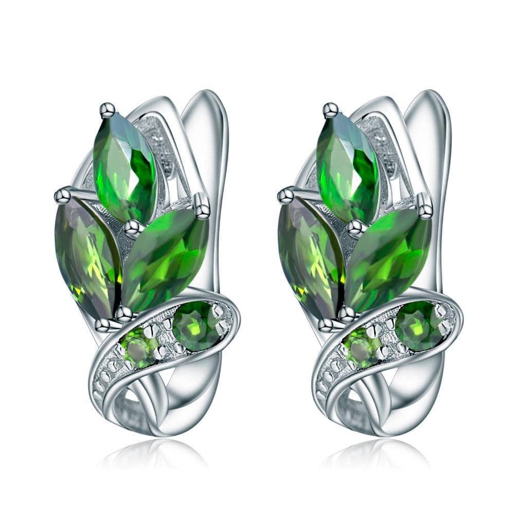 3.11Ct Natural Chrome Diopside Gemstone Stud Earrings - Black Diamonds New York