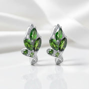 3.11 Ctw Chrome Diopside Gemstone Stud Earrings-Black Diamonds New York