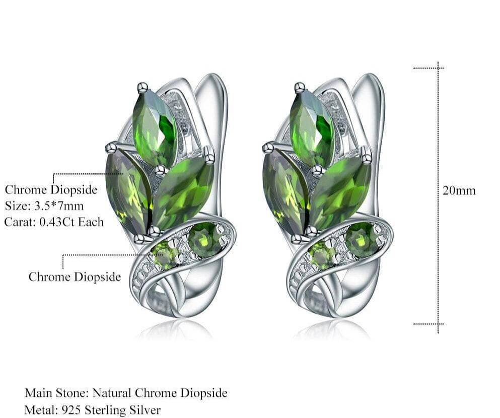 3.11Ct Natural Chrome Diopside Gemstone Stud Earrings-Black Diamonds New York