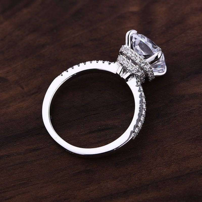 3.2 ct Cushion Cut Simulated Diamond Engagement Ring-Black Diamonds New York