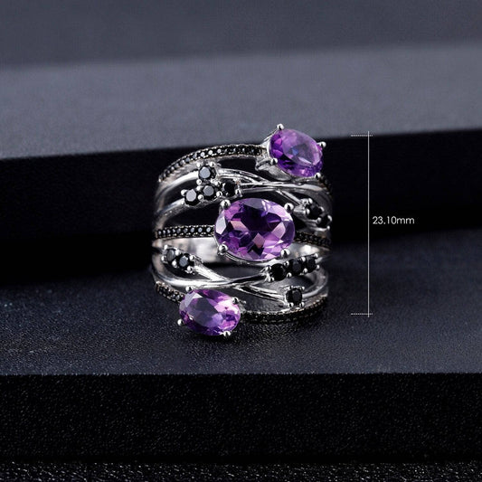 3.42Ct Oval Natural Amethyst Gemstone Ring