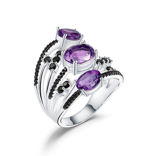 3.42Ct Oval Natural Amethyst Gemstone Ring