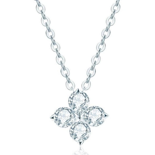 0.4ct Moissanite Diamond Clover Pendant Necklace-Black Diamonds New York