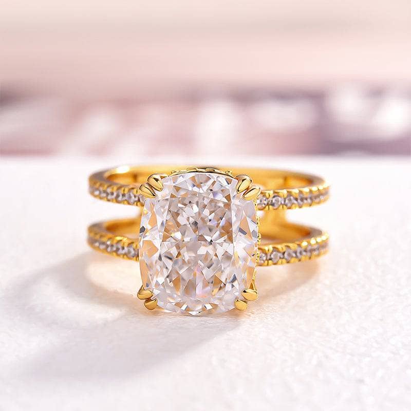 3.5 Carat Cushion Cut Engagement Ring - Black Diamonds New York