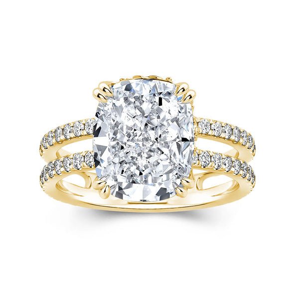 3.5 Carat Cushion Cut Engagement Ring-Black Diamonds New York