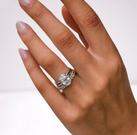 3.5 Carat Oval Cut Simulated Diamond Wedding Ring Set - Black Diamonds New York