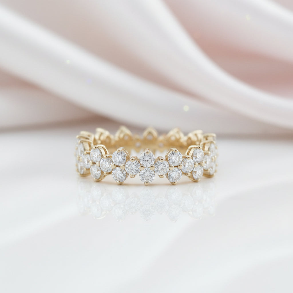 3.5 Carat Oval Cut Yellow Gold Bridal Ring-Black Diamonds New York