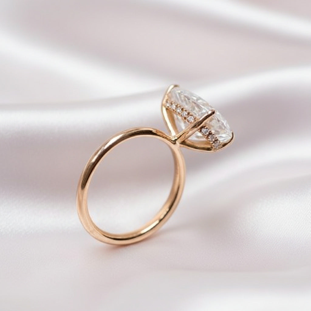 3.50ct Oval Cut Yellow Gold Wedding Ring Set-Black Diamonds New York