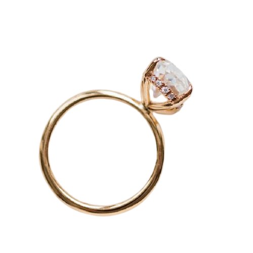 3.50ct Oval Cut Yellow Gold Wedding Ring Set-Black Diamonds New York