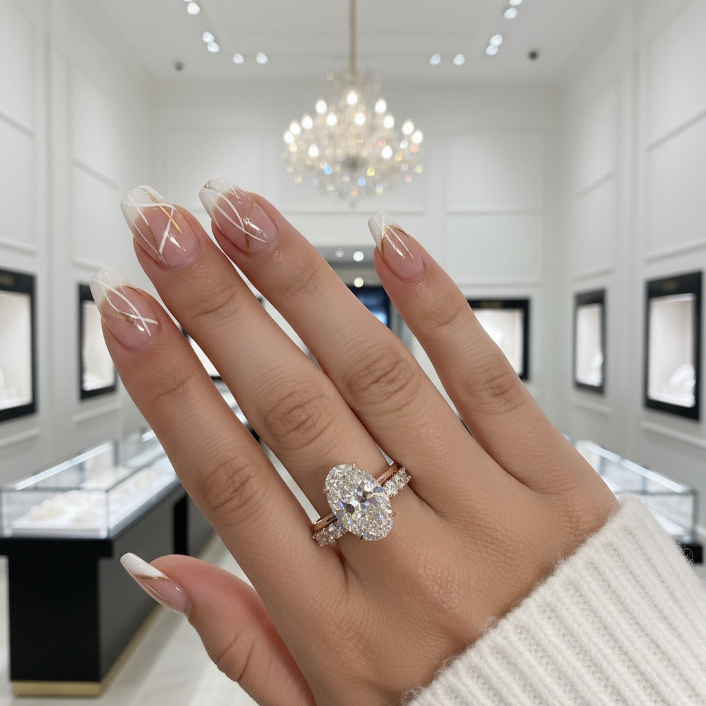 3.50ct Oval Cut Yellow Gold Wedding Ring Set-Black Diamonds New York