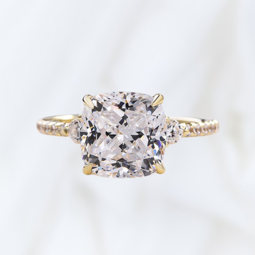 3.5ct Cushion Cut Moissanite Engagement Ring-Black Diamonds New York