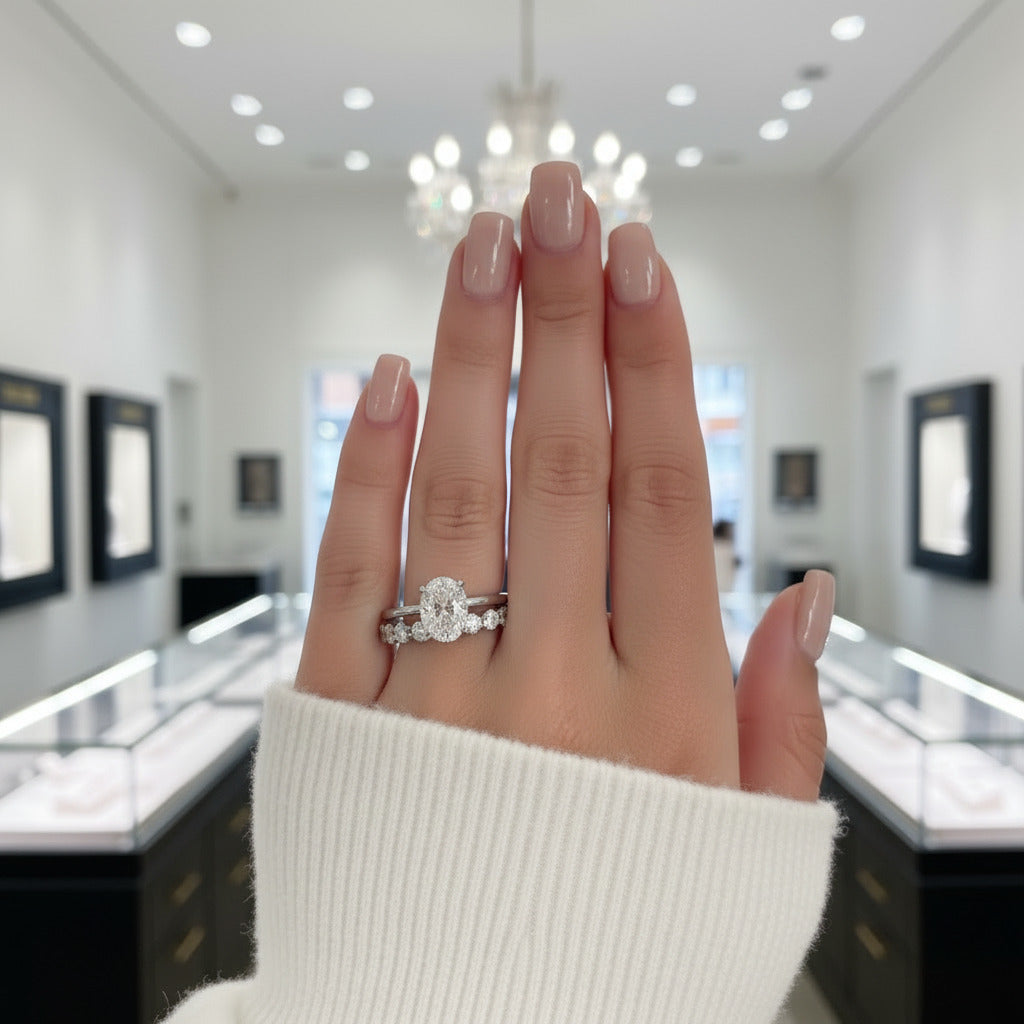 3.5ct Oval Cut Wedding Set-Black Diamonds New York