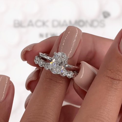 3.5ct Oval Cut Wedding Set - Black Diamonds New York-Black Diamonds New York
