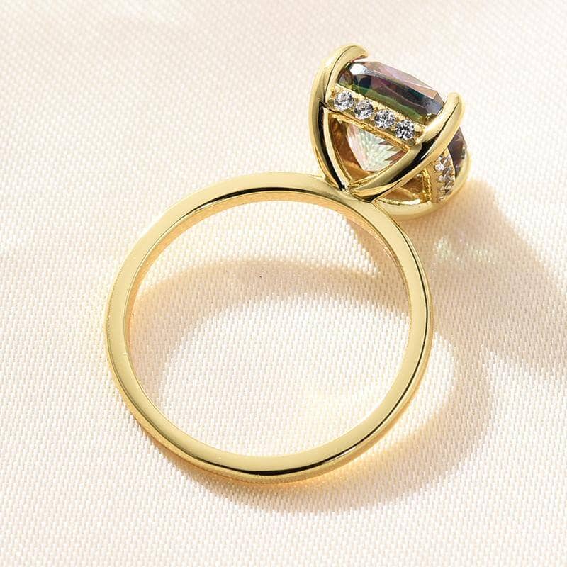3.5ct Simulated Alexandrite Cushion Cut Engagement Ring-Black Diamonds New York