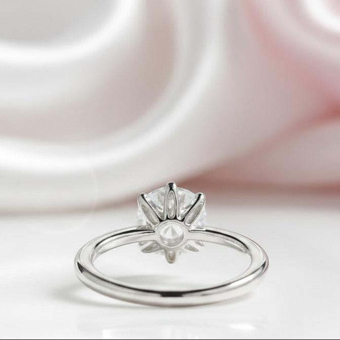 3.0 Ct Classic 6 Prong Round Cut Diamond Option Engagement Ring-Black Diamonds New York