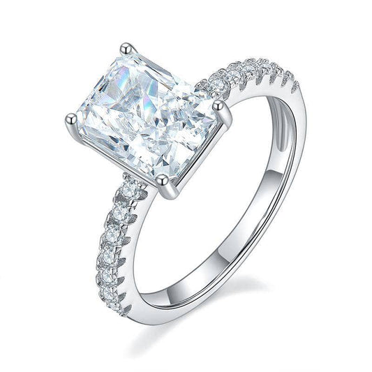 3ct Created Diamond Princess Cut Engagement Ring-Black Diamonds New York