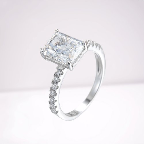 3ct Created Diamond Princess Cut Engagement Ring - Black Diamonds New York