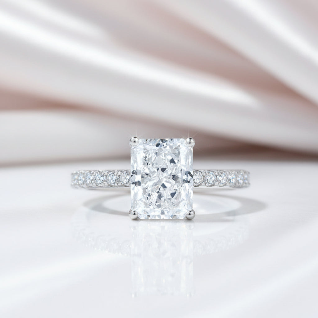 3.0 Ct Diamond Option Radiant Cut Engagement Ring-Black Diamonds New York