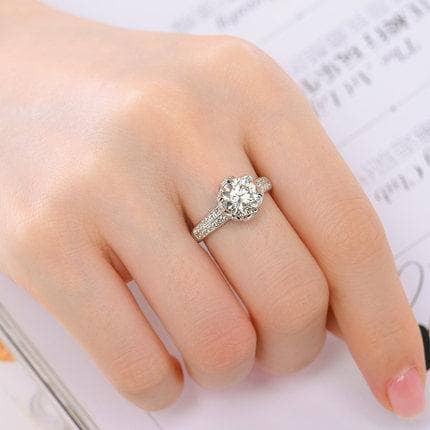 3ct Created Diamond Luxury Lotus Bud Engagement Ring-Black Diamonds New York
