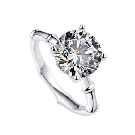 3ct Four Prong Moissanite Diamond Ring - Black Diamonds New York