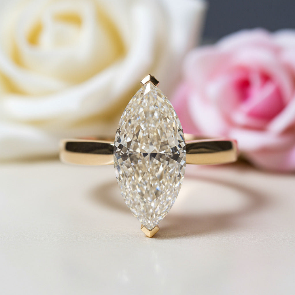 3ct Marquise Cut Diamond Engagement Ring-Black Diamonds New York