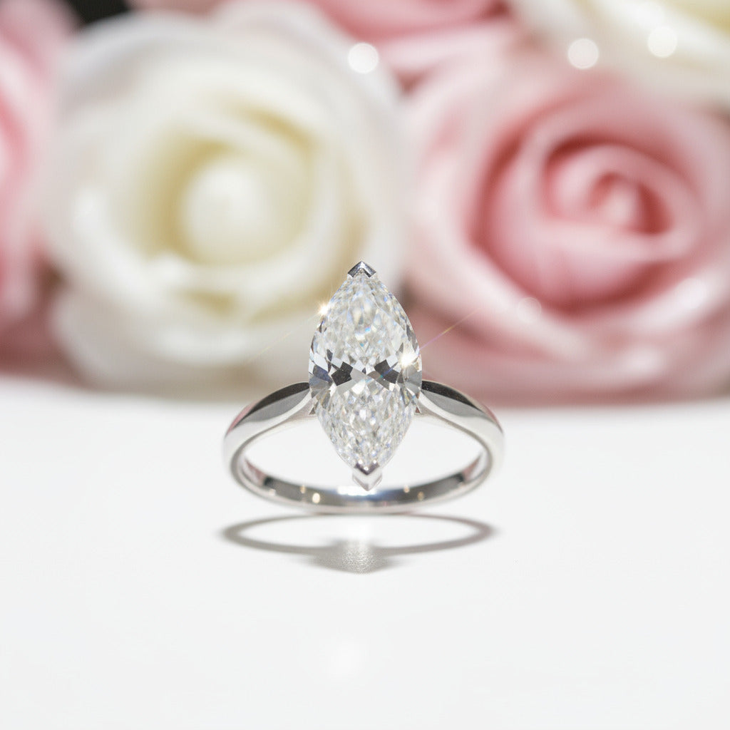 3ct Marquise Cut Diamond Engagement Ring-Black Diamonds New York