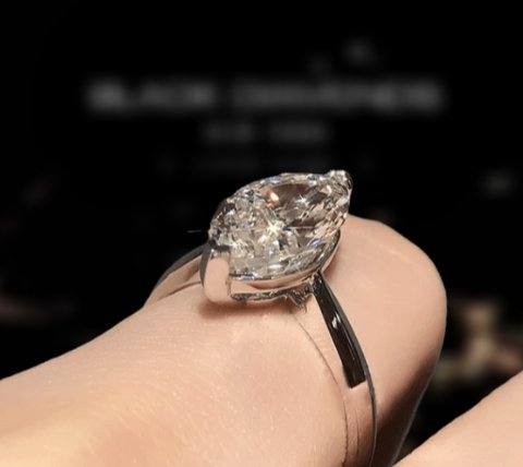3ct Marquise Cut Moissanite Diamond Engagement Ring - Black Diamonds New York