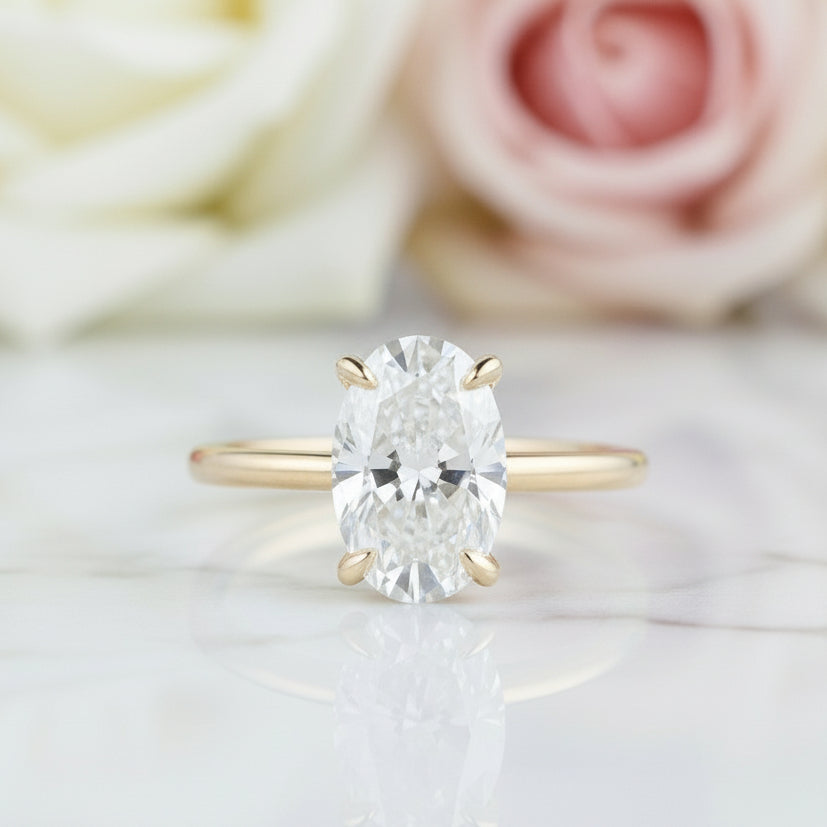 3CT Diamond 14k Yellow Gold Engagement Ring-Black Diamonds New York