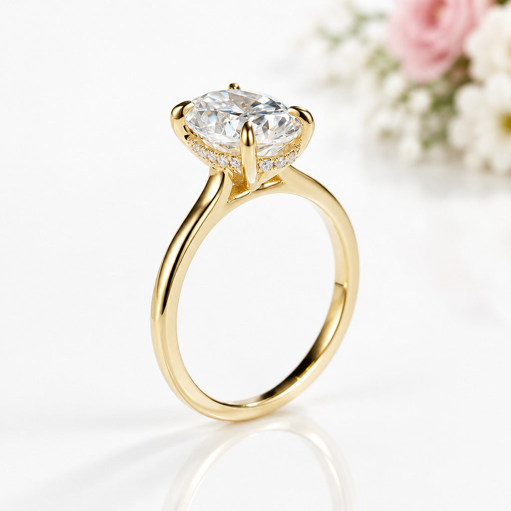3CT Diamond Option 14k Yellow Gold Engagement Ring-Black Diamonds New York