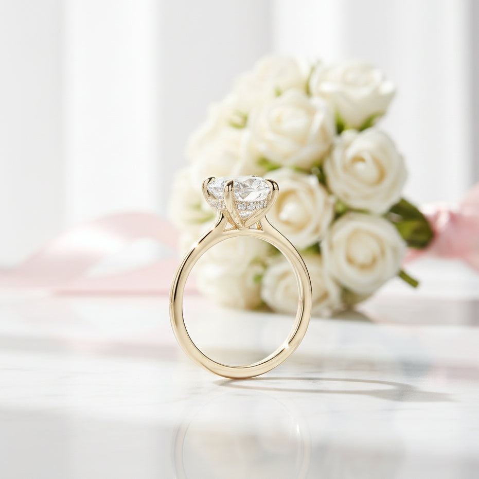 3CT Diamond 14k Yellow Gold Engagement Ring-Black Diamonds New York