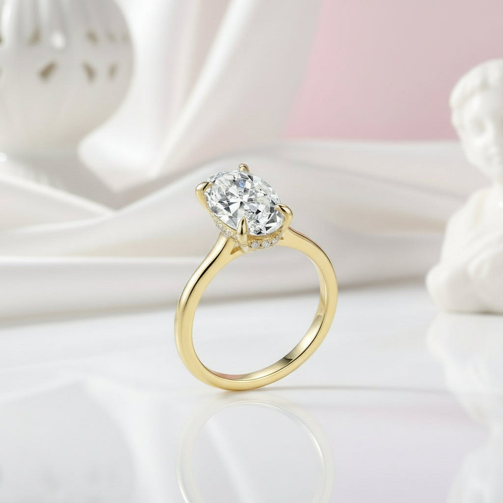 3CT Diamond 14k Yellow Gold Engagement Ring-Black Diamonds New York