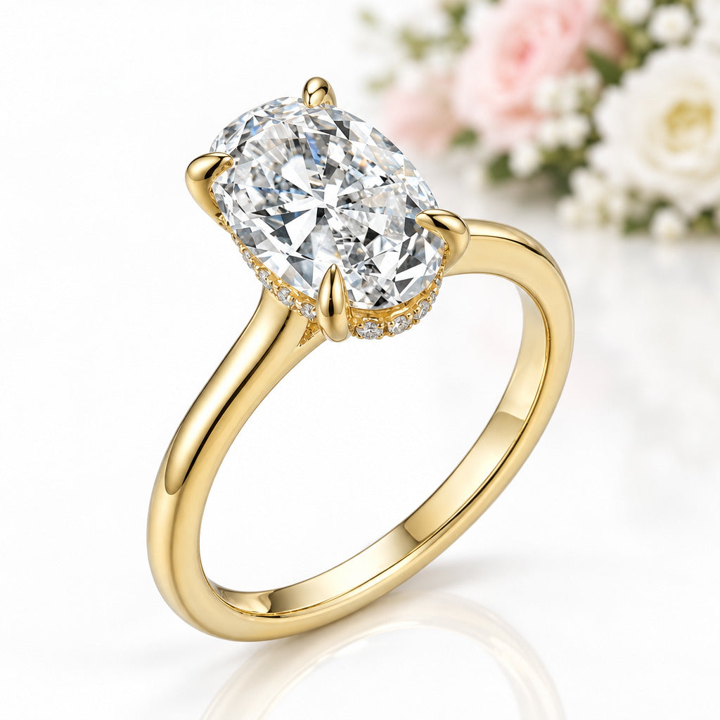 3CT Diamond Option 14k Yellow Gold Engagement Ring-Black Diamonds New York