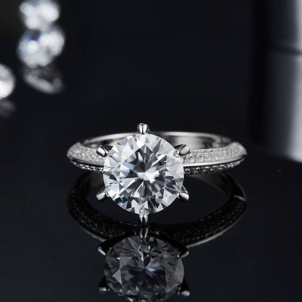 3ct Moissanite Diamond Ring Engagement Ring-Black Diamonds New York