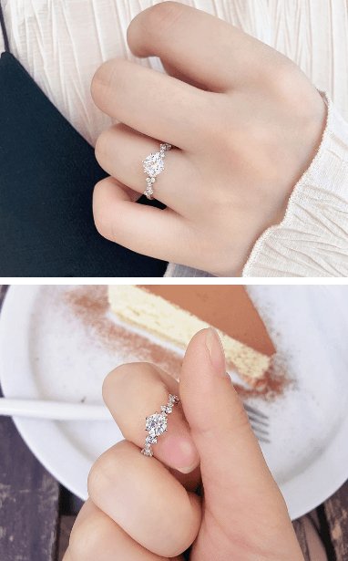 3ct Moissanite Diamond Six Prong Engagement Ring-Black Diamonds New York