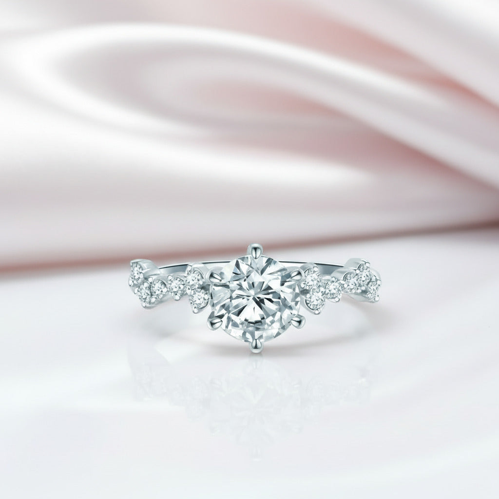 3ct Diamond Option Six Prong Engagement Ring-Black Diamonds New York
