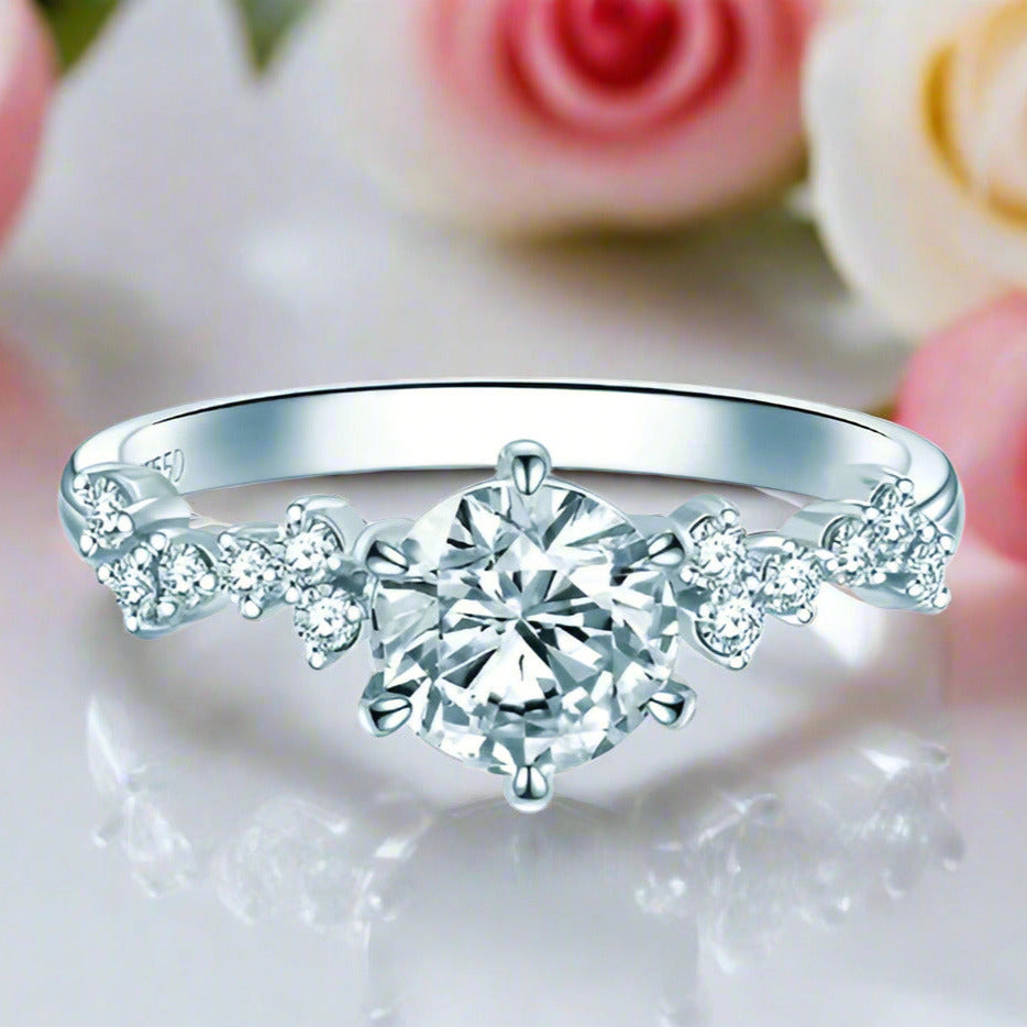 3ct Diamond Six Prong Engagement Ring-Black Diamonds New York