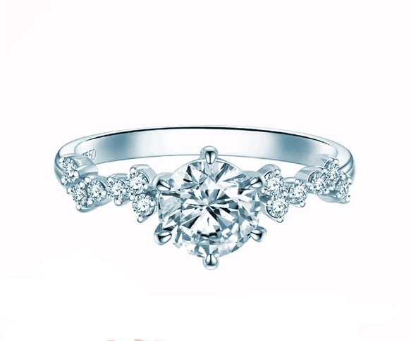 3ct Moissanite Diamond Six Prong Engagement Ring-Black Diamonds New York