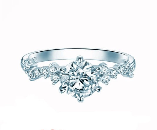 3ct Moissanite Diamond Six Prong Engagement Ring - Black Diamonds New York
